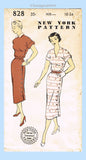 New York 828: 1950s Uncut Misses Street Dress Sz 34 B Vintage Sewing Pattern