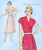 New York 829: 1950s Uncut Misses Day Dress Sz 34 Bust Vintage Sewing Pattern