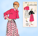 1940s Vintage New York Sewing Pattern 840 Uncut Little Girls Suit Size 11