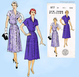 New York 877: 1950s Uncut Misses Street Dress Sz 36 B Vintage Sewing Pattern