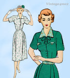 New York 882: 1950s Misses Shirtwaist Dress Sz 36 B Vintage Sewing Pattern