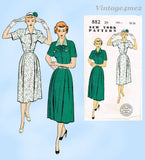 New York 882: 1950s Misses Shirtwaist Dress Sz 36 B Vintage Sewing Pattern