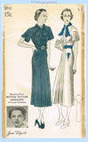 New York 916 1930s Uncut Misses Movie Starlet Dress 32B Vintage Sewing Pattern