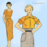 New York 917: 1950s Uxncut Misses Dress & Topper Sz 35 B Vintage Sewing Pattern