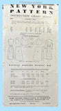 New York 1061: 1950s Uncut Misses Day Dress Sz 36 B Vintage Sewing Pattern
