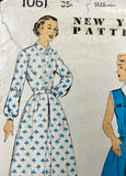 New York 1061: 1950s Uncut Misses Day Dress Sz 36 B Vintage Sewing Pattern