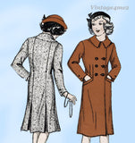1930s Vintage New York Sewing Pattern 109 Uncut Toddler Girls Slender Coat Sz 6