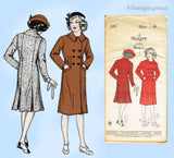 1930s Vintage New York Sewing Pattern 109 Uncut Toddler Girls Slender Coat Sz 6