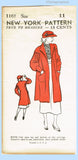 New York 1168: 1930s Uncut Misses Coat Stunning Sleeve 29B Vintage Sewing Pattern