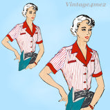 New York 1167: 1950s Classic Uncut Misses Blouse Sz 30 B Vintage Sewing Pattern