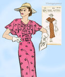 New York 143: 1930s Uncut Misses Afternoon Dress Sz 36 B Vintage Sewing Pattern
