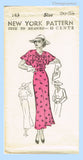 New York 143: 1930s Uncut Misses Afternoon Dress Sz 38 B Vintage Sewing Pattern