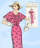 New York 143: 1930s Uncut Misses Afternoon Dress Sz 38 B Vintage Sewing Pattern