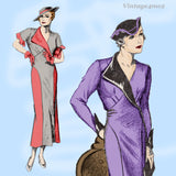 New York 1538: 1930s Stylish Uncut Misses Street Dress 38B Vintage Sewing Pattern