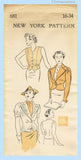 New York 681: 1930s Stunning Uncut Misses Jacket Sz 34 B Vintage Sewing Pattern