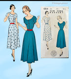 New York 684: 1950s Lovely Uncut Misses Day Dress Sz 36 B Vintage Sewing Pattern