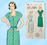 New York 701: 1950s Cute Uncut Misses Day Dress Sz 36 B Vintage Sewing Pattern