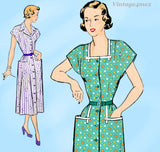 New York 701: 1950s Cute Uncut Misses Day Dress Sz 36 B Vintage Sewing Pattern