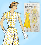New York 724: 1950s Uncut Misses Day Dress Size 36 Bust Vintage Sewing Pattern