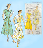 New York 724: 1950s Uncut Misses Day Dress Size 36 Bust Vintage Sewing Pattern