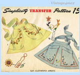 Simplicity 7400: 1940s Sweet Embroidered Apron Fits All Vintage Sewing Pattern