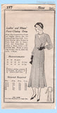 Original 1933 Own Name Pattern No. 117 - Ladies' and Misses' Front-Closing Dress
