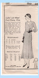 Original 1933 Own Name Pattern No. 117 - Ladies' and Misses' Front-Closing Dress