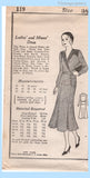 Own Name 119: 1930s Uncut Misses Street Dress Sz 38 B Vintage Sewing Pattern