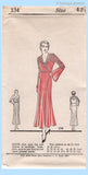 Own Name 134: 1930s Uncut Plus Size Dinner Dress 42 Bust Vintage Sewing Pattern