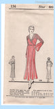 Own Name 134: 1930s Uncut Plus Size Dinner Dress 46 Bust Vintage Sewing Pattern