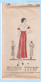 Original 1933 Our Own Pattern No. 136 - Ladies' Dress with Convertible Sleeves
