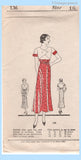 Own Name 136: 1930s Uncut Misses Street Dress Sz 34 B Vintage Sewing Pattern