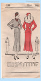 Own Name 158: 1930s Uncut Misses Tailored Suit Sz 34 Bust Vintage Sewing Pattern