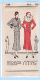 Own Name 158: 1930s Uncut Misses Tailored Suit Sz 36 Bust Vintage Sewing Pattern