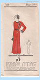 Own Name 160: 1930s Uncut Misses Street Dress Sz 32 B Vintage Sewing Pattern