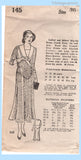 Original 1933 Own Name Pattern No. 145 - Ladies' and Misses' Slip-On Dress