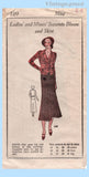Own Name 109: 1930s Uncut Misses 2 PC Dress or Suit 32 B Vintage Sewing Pattern