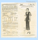 Own Name 3362: 1930s Misses Jumper Dress & Blouse 36 B Vintage Sewing Pattern