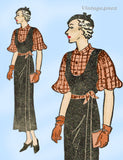 Own Name 3362: 1930s Misses Jumper Dress & Blouse 36 B Vintage Sewing Pattern