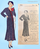 Own Name 903: 1930s Stunning Misses Street Dress Sz 36 B Vintage Sewing Pattern
