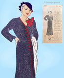 Own Name 903: 1930s Stunning Misses Street Dress Sz 36 B Vintage Sewing Pattern