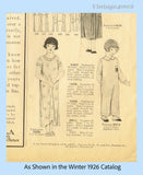 Pictorial Review 3006: 1920s Sweet Girls Nightgown Size 6 Vintage Sewing Pattern