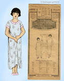 Pictorial Review 3006: 1920s Sweet Girls Nightgown Size 6 Vintage Sewing Pattern