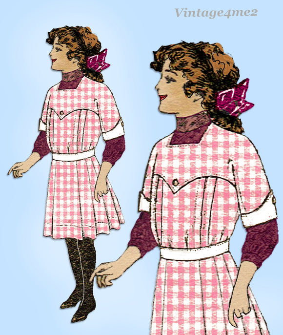 1910s Vintage Pictorial Review Sewing Pattern 4010 Little Girls Dress Size 8