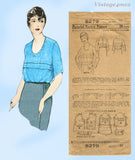 Pictorial Review 8279: 1920s Rare Misses Tucked Blouse 36 B Vintage Sewing Pattern