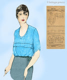 Pictorial Review 8279: 1920s Rare Misses Tucked Blouse 36 B Vintage Sewing Pattern
