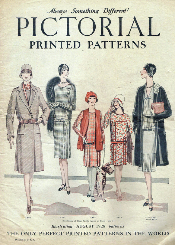1920s Pictorial Review August 1928 Fashion Flyer Sewing Pattern Catalog 12 pgs Instant Download (Copy)