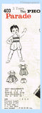Parade 403: 1950s Toddler Romper & Sun Dress Size 2 Vintage Sewing Pattern