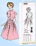 1950s Vintage Mail Order Pattern 8308 Uncut Misses Sue Burnet Dress 34B