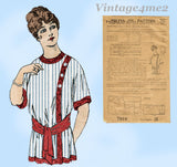 Peerless 7010: 1910s Rare Misses Dressing Sack Sz 36 B Vintage Sewing Pattern